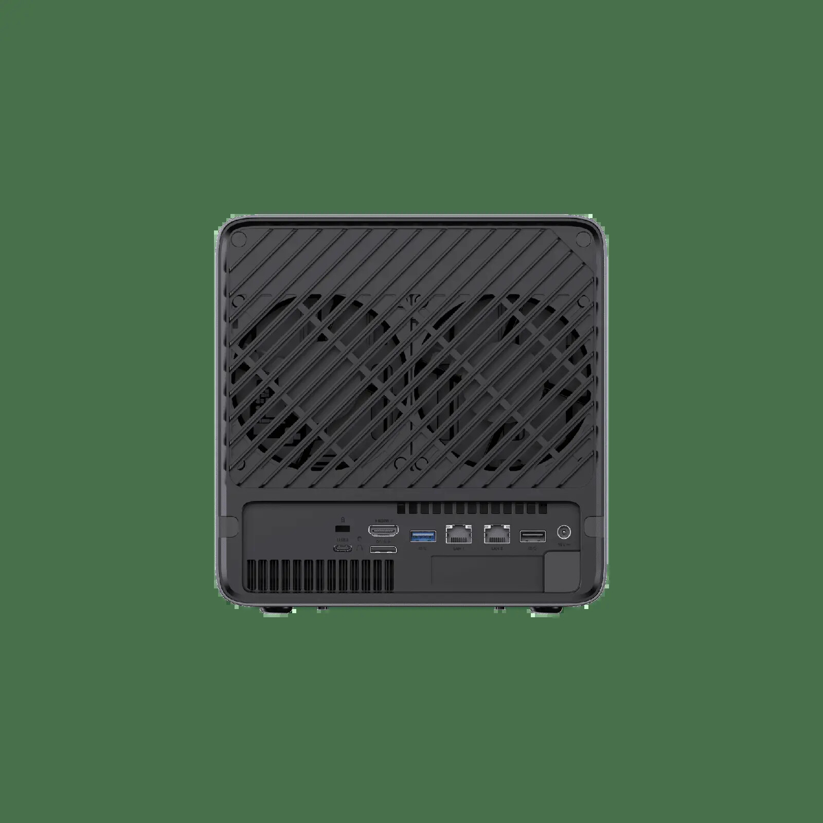 MINISFORUM N5 Pro rear panel with network, display, USB, and expansion ports