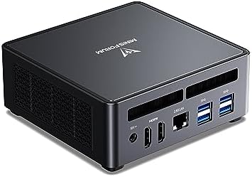 Minisforum UM790 Pro angle view — USB4 ports